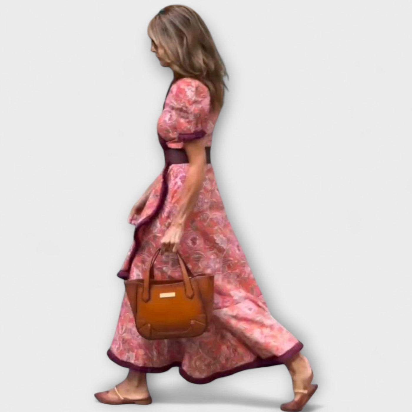 Elegancka Różowa Sukienka Maxi