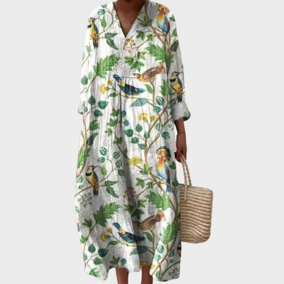 Długa Kwiatowa Sukienka Casual