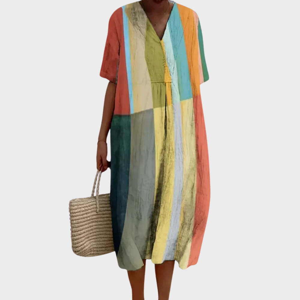 Długa Sukienka w Paski