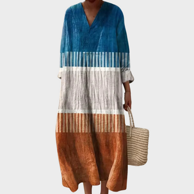 Długa Kwiatowa Sukienka Casual