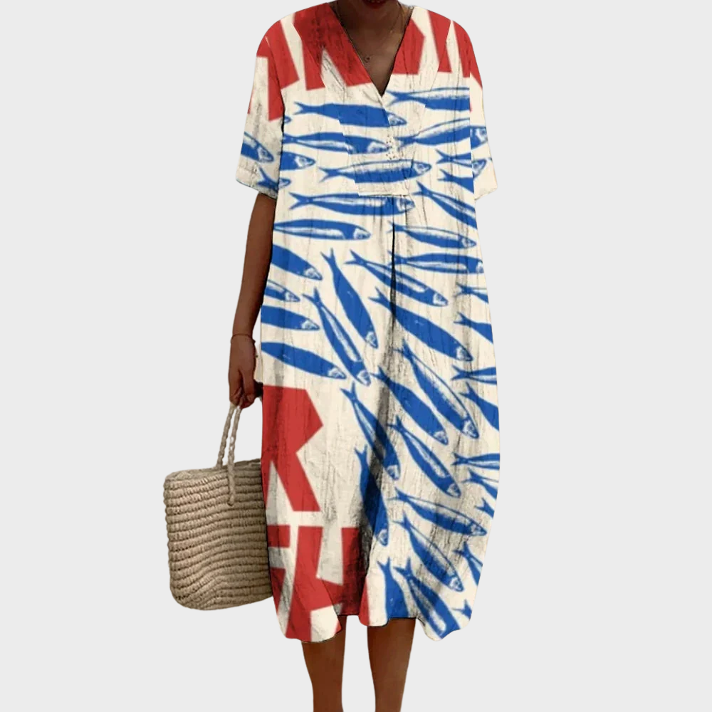 Niebieska Sukienka Rybka