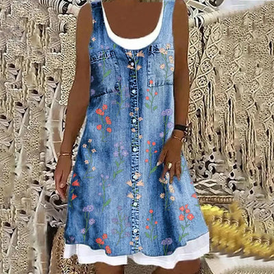 Neve™ - Elegancka Sukienka Dżinsowa