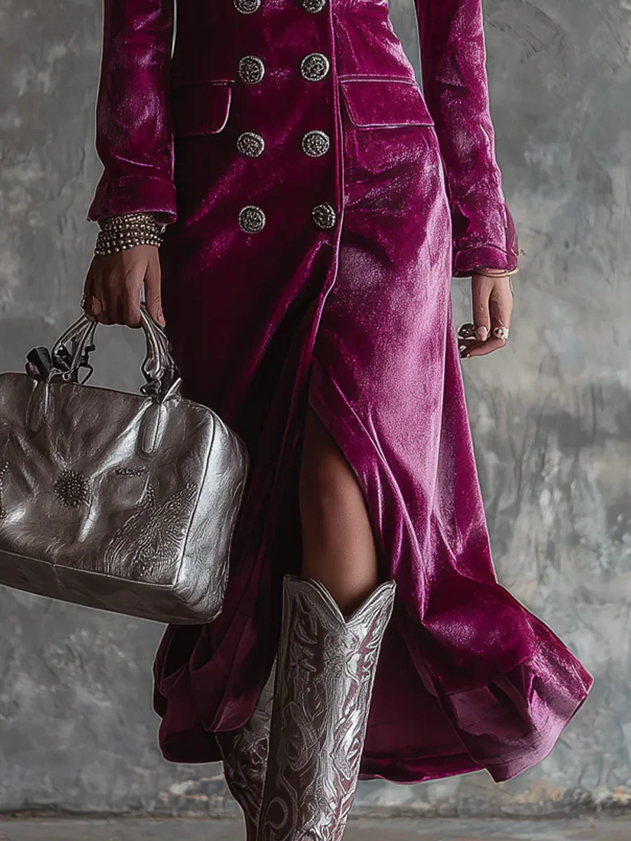 Vera | Maxi Blazer Dress in Velvet