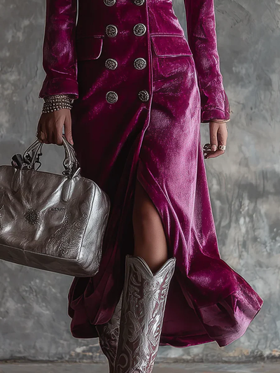 Vera | Maxi Blazer Dress in Velvet