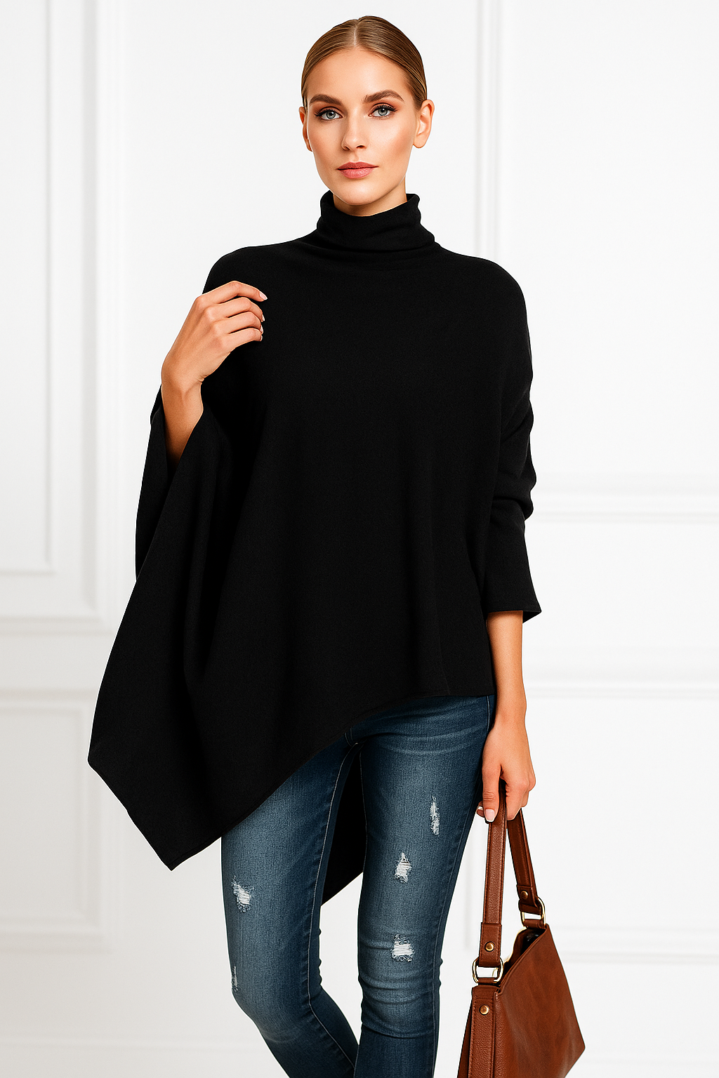 Blair™ | Elegancka Bluzka z Wysokim Kołnierzem